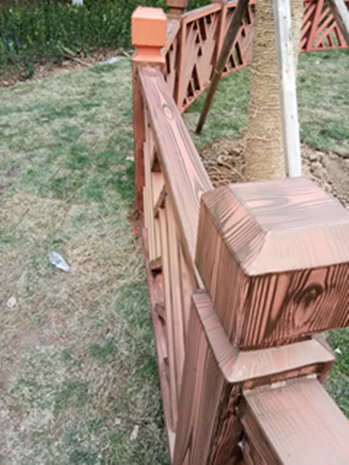铁岭钢结构护栏仿木纹项目